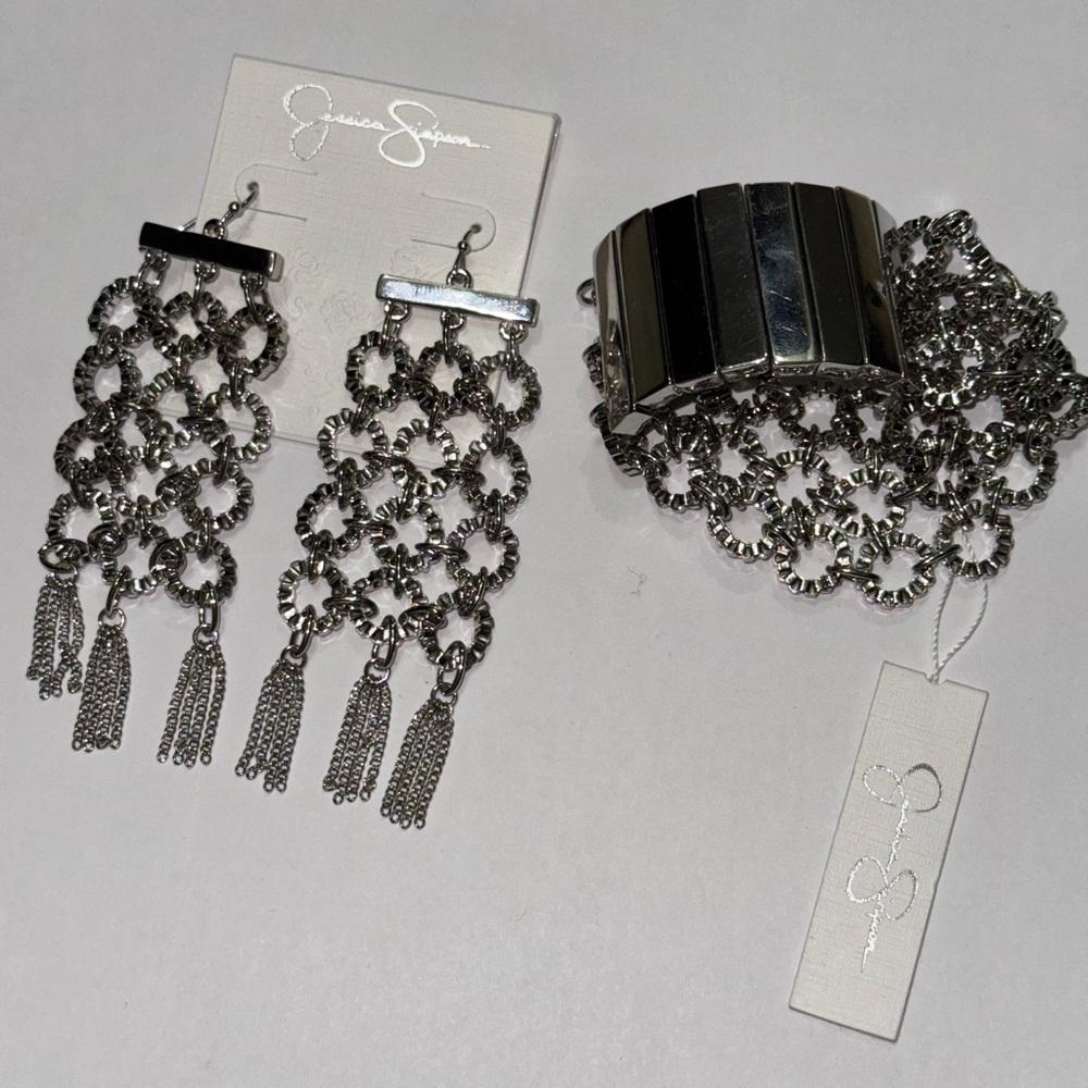 Jessica Simpson Silver Statement Jewelry Set
